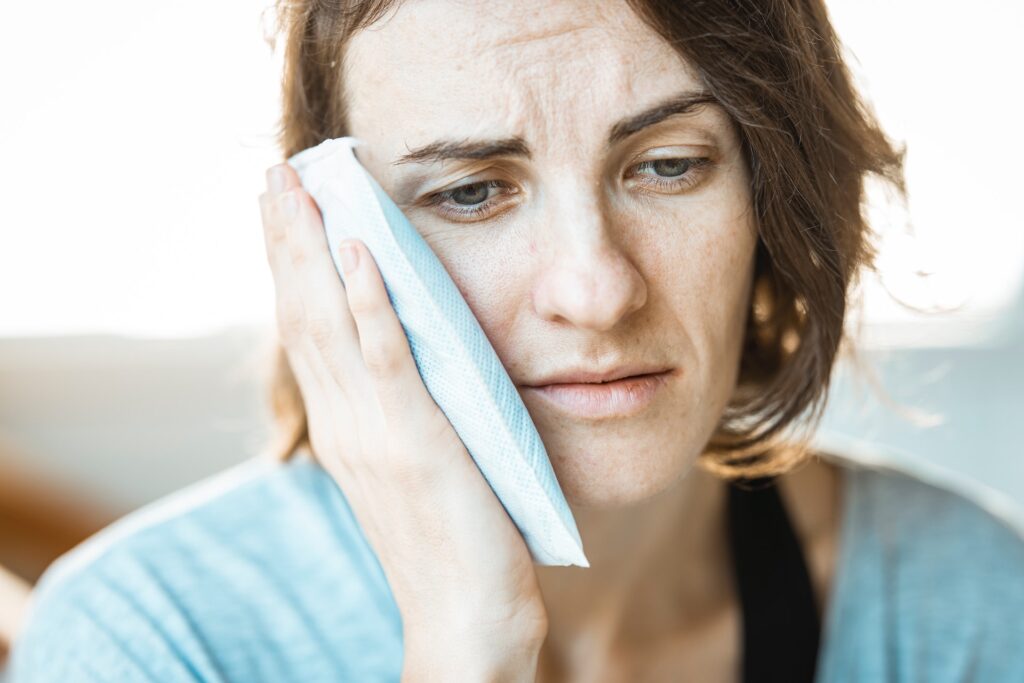 woman with impacted wisdom tooth